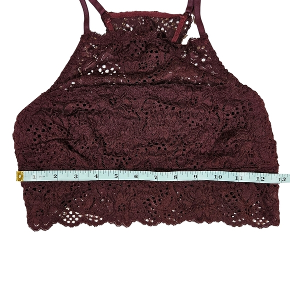 Aeri Racerback Lace Bralette, Burgundy, Medium - Picture 9 of 10
